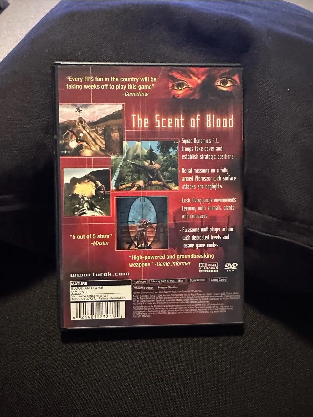Sony PlayStation 2 Turok Evolution – Black & Red Cover Art